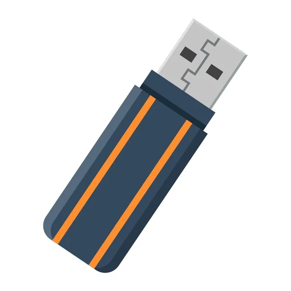 USB flash drive ícone plano, dispositivo e hardware — Vetor de Stock