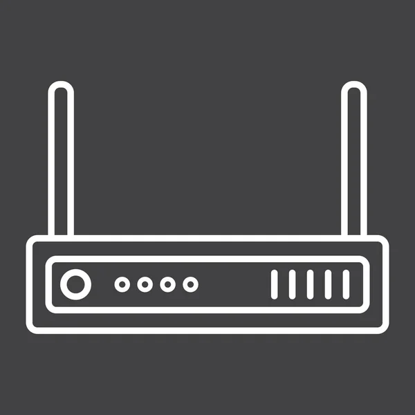 Ikon Router line, internet dan wifi nirkabel - Stok Vektor