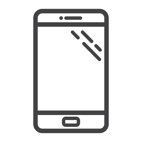 Icono de línea de teléfono inteligente, teléfono y pantalla táctil — Vector de stock