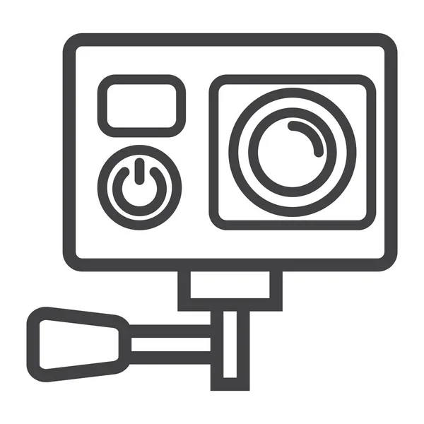 Actie camera lijn pictogram, apparaat en elektronische — Stockvector