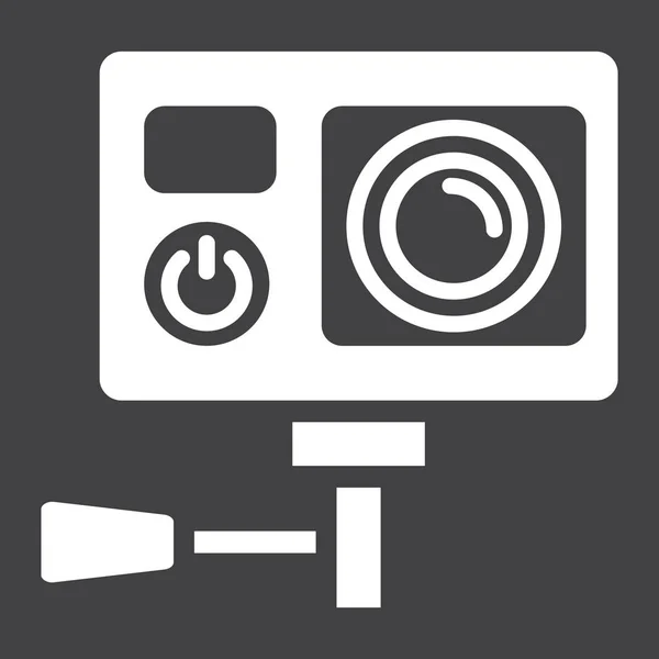 Actie camera solide pictogram, apparaat en elektronische — Stockvector