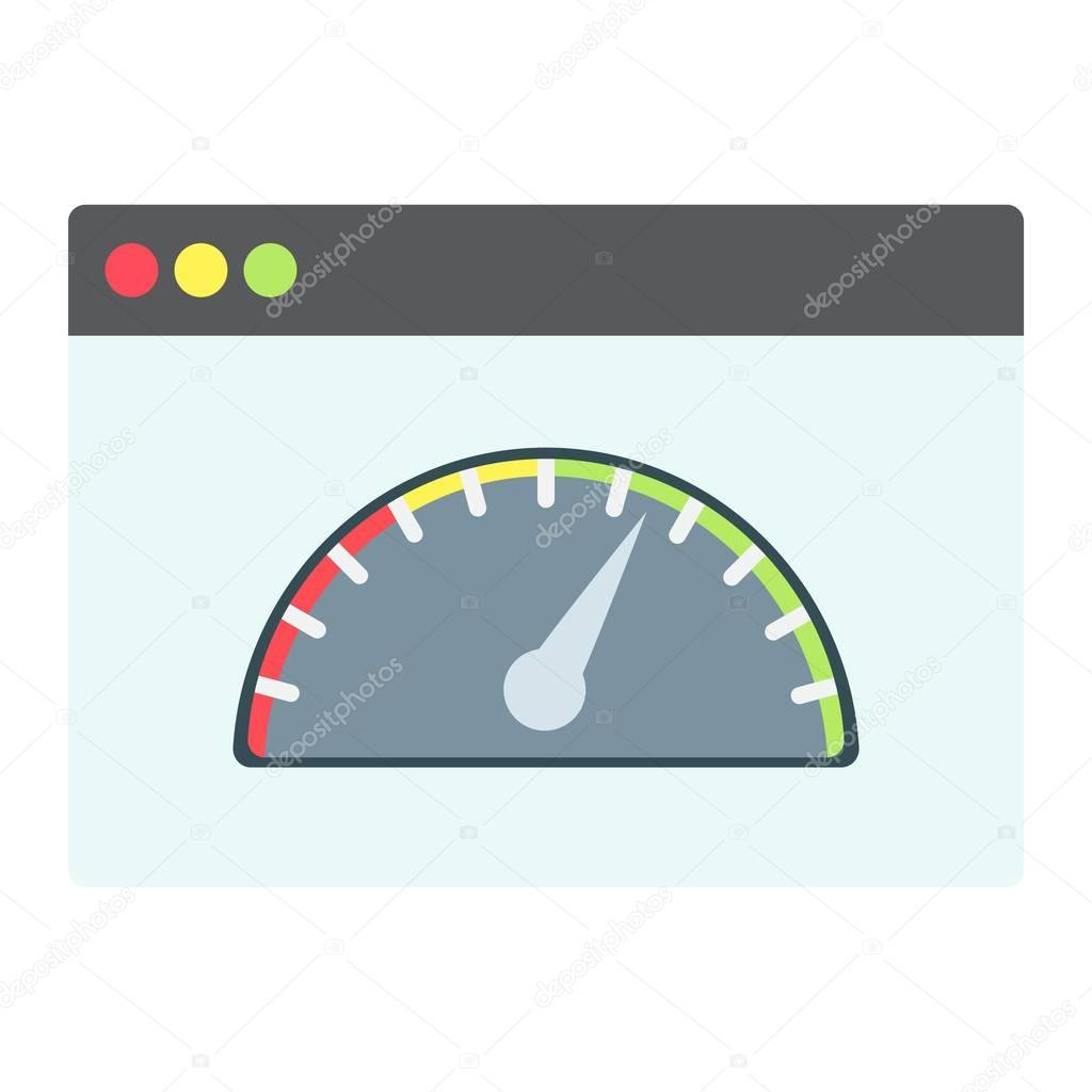 Page Speed flat icon, seo and development