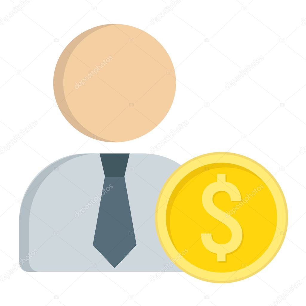 Investor flat icon, business and finance