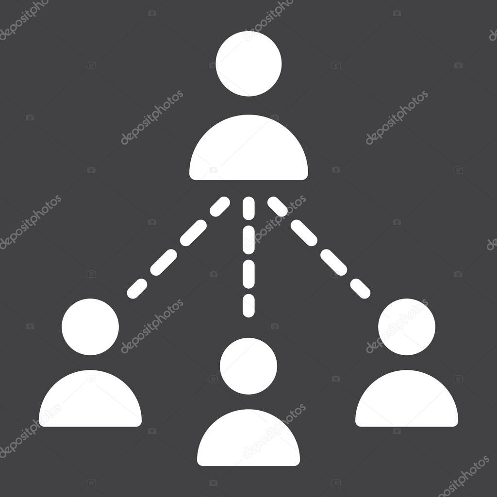 Social marketing network solid icon, business
