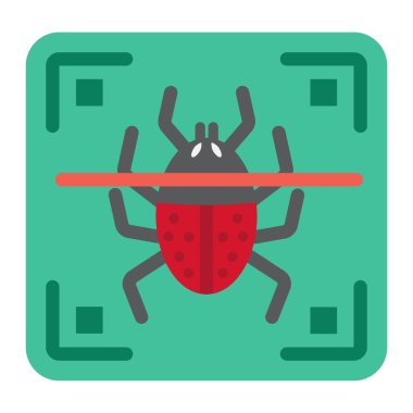 Virüs tarama düz simgesi, güvenlik ve antivurus