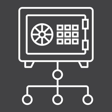 Ağ güvenli kasa satırı simgesi, kasa