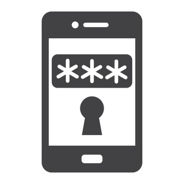 Mobil güvenlik sağlam simgesi, güvenlik smartphone