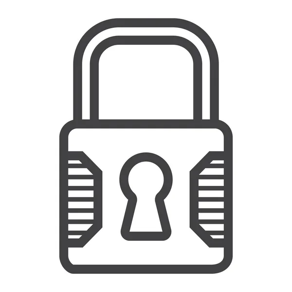 Icône de ligne cadenas, sécurité et verrouillage — Image vectorielle