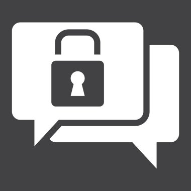 Şifreli mesajlar katı simgesi, güvenlik