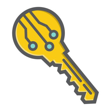 Elektronik renkli hattı simgesi, güvenlik erişim