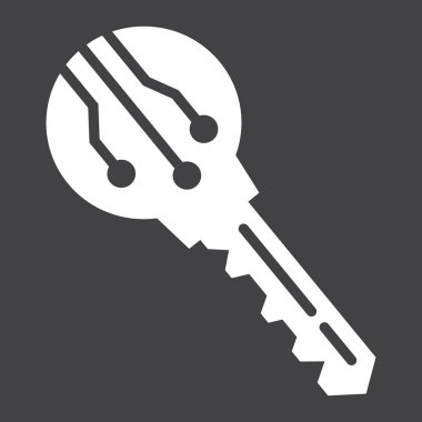 Elektronik anahtar katı simgesi, güvenlik ve erişim