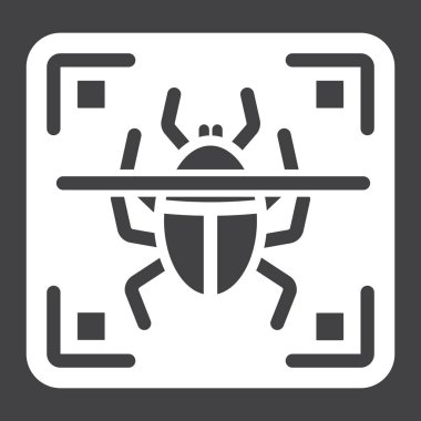 Virüs tarama katı simgesi, güvenlik ve antivurus