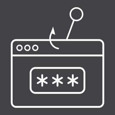 Parola kimlik avı satırı simgesi, güvenlik ve kesmek