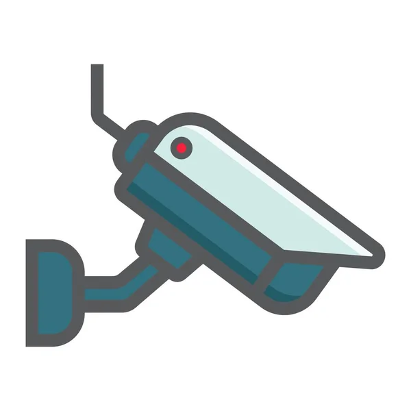 Surveilance camera colorful line icon, cctv — Stock Vector