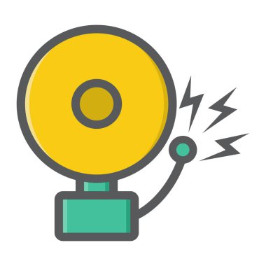 Yangın alarm renkli satırı simgesi, davetsiz misafir alarmı