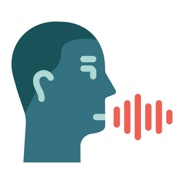 Reconnaissance vocale icône plate, commande vocale — Image vectorielle
