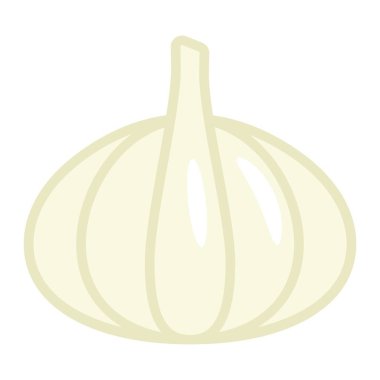 Sarımsak düz simgesi, bitkisel ve diyet