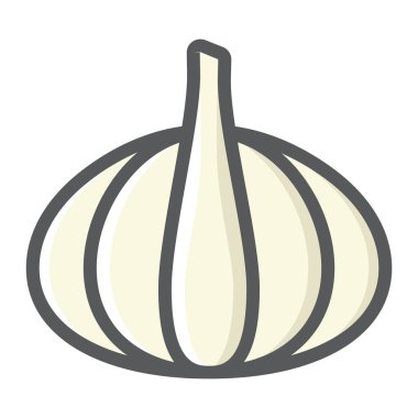 Sarımsak renkli satırı simgesi, bitkisel ve diyet