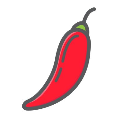 Sıcak biber renkli satırı simgesi, sebze