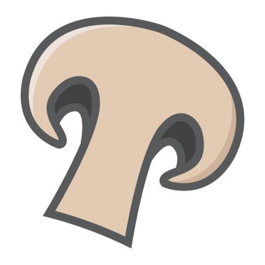 Champignon renkli satırı simgesi, sebze mantar