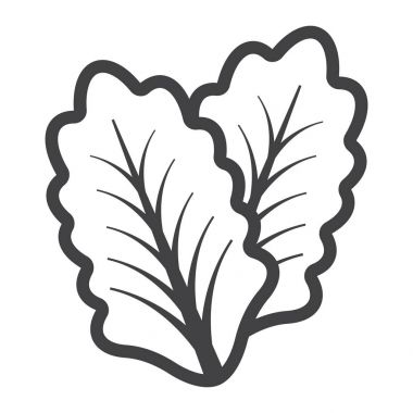 Marul satırı simgesi, sebze ve salata yaprağı