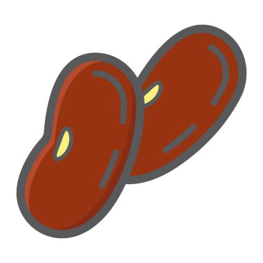 Fasulye renkli satırı simgesi, sebze ve kuru