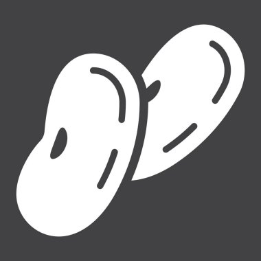 Fasulye katı simgesi, sebze ve kuru