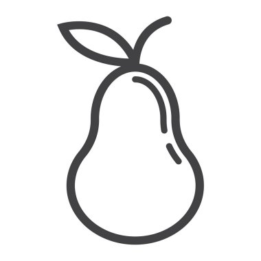 Armut satırı simgesi, meyve ve diyet, vektör grafiği