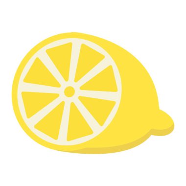 Limon düz simgesi, meyve ve vitamin