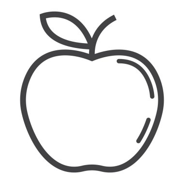 Apple satırı simgesi, meyve ve diyet, vektör grafikleri