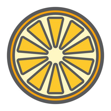 Turuncu satırı simgesi, meyve ve vitamin