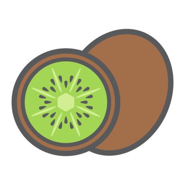 Kivi satırı simgesi, meyve ve diyet, vektör grafikleri