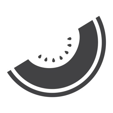 Kavun katı simgesi, meyve ve diyet, vektör grafikleri