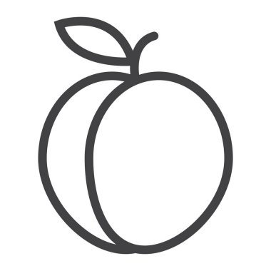 Şeftali satırı simgesi, meyve ve diyet, vektör grafikleri