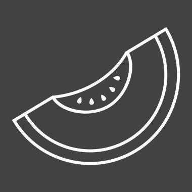 Kavun satırı simgesi, meyve ve diyet, vektör grafikleri