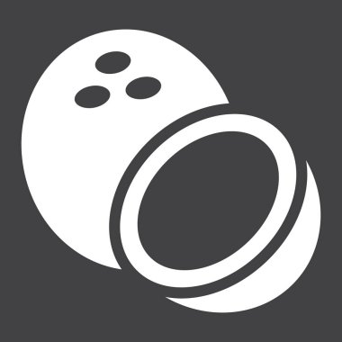 Hindistan cevizi katı simgesi, meyve ve tropikal