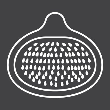 İncir çizgi simgesine, meyve ve diyet, vektör grafikleri