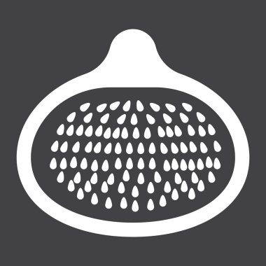 İncir katı simgesi, meyve ve diyet, vektör grafikleri