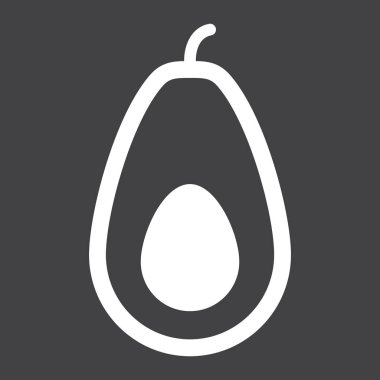 Avokado katı simgesi, meyve ve tropikal