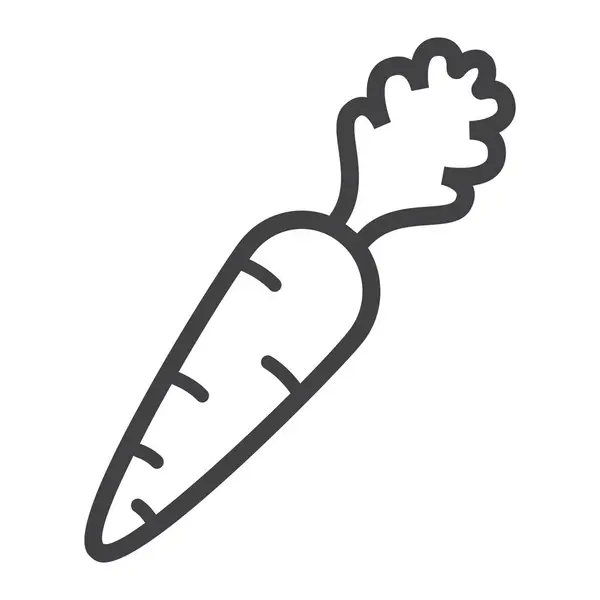 Icono de la línea de zanahoria, verduras y dieta — Vector de stock