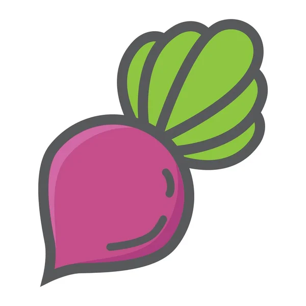Icono de línea colorida remolacha, verduras y dieta — Vector de stock