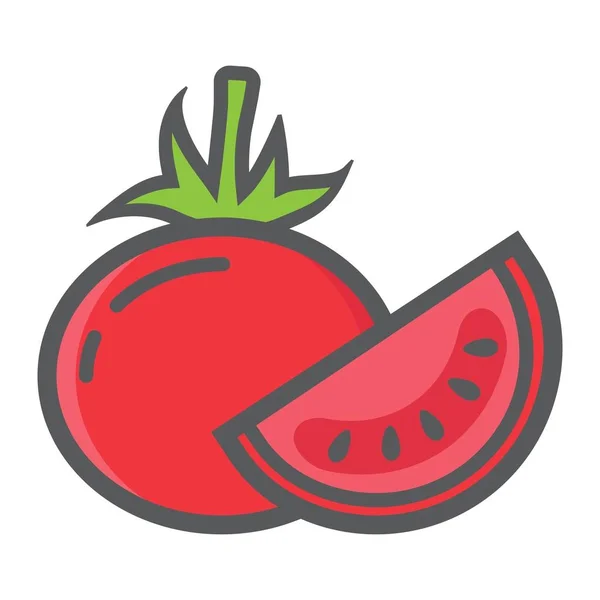 토마토 화려한 라인 아이콘, 야채 다이어트 — 스톡 벡터