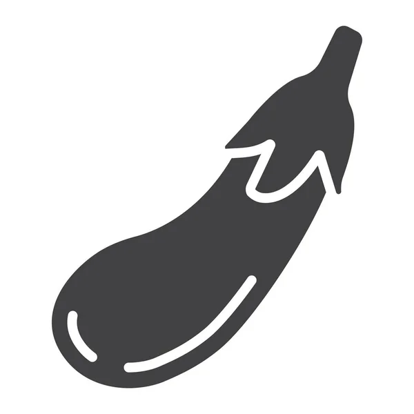 Icône solide d'aubergine, légumes et régime alimentaire — Image vectorielle