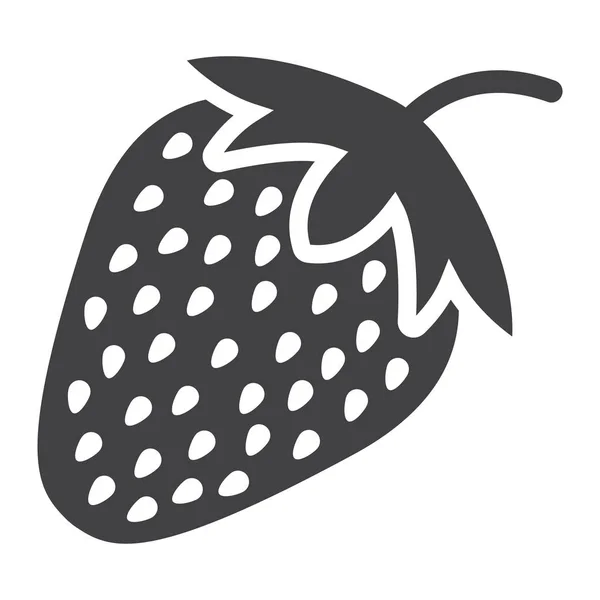 Fresa icono sólido, fruta y dieta — Vector de stock
