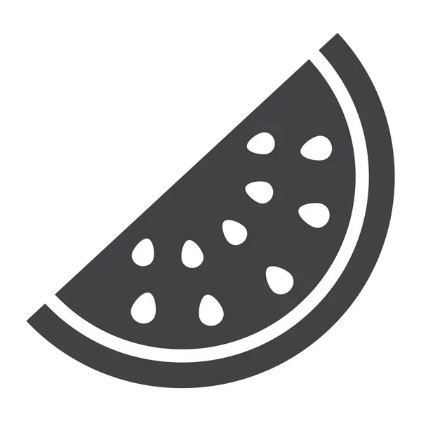 Твердая икона арбуза, фрукты и диета — стоковый вектор
