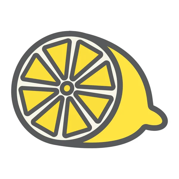 Icono de línea de limón, frutas y vitaminas — Vector de stock