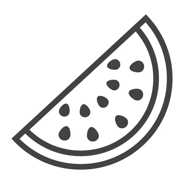Икона арбузной линии, фрукты и диета — стоковый вектор