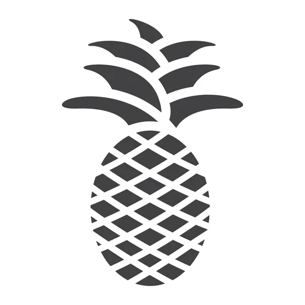 Icono sólido de piña, fruta y tropical — Vector de stock