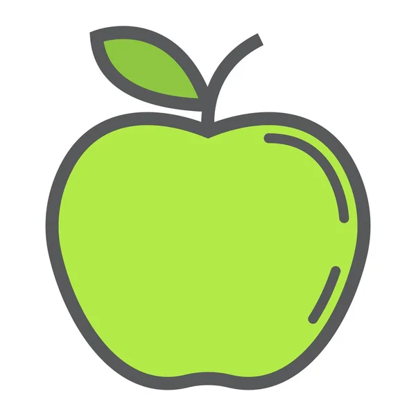 Icono de línea de Apple, fruta y dieta, gráficos vectoriales — Vector de stock