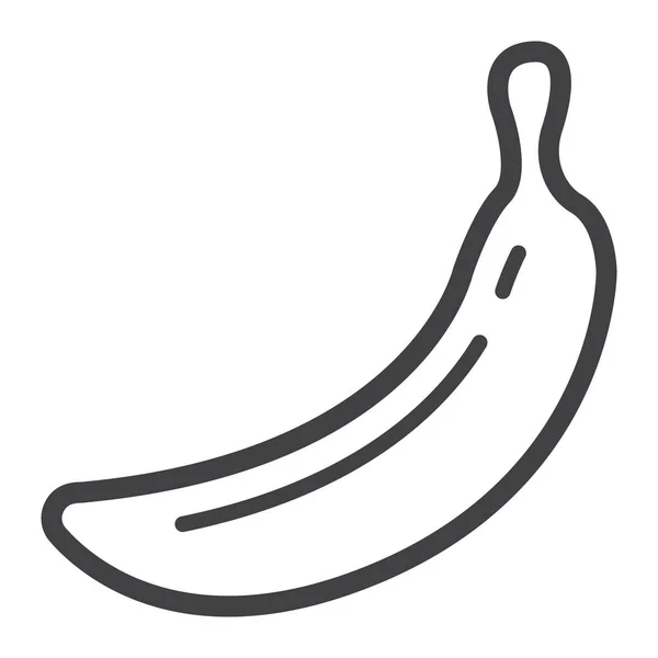 香蕉线图标、 水果和饮食，矢量图形 — 图库矢量图片